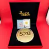 Pastel de Concha de Agua con Pan de Oro en la Superficie, Pastel Dorado 520 Feliz Cumpleaños Princesa, Por Favor Hazte Rico, Regalo Souvenir de Tienda Dorada