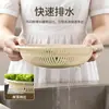 Conjunto de Cesta de Drenagem 3 em 1 Bacia de Lavagem Multifuncional para Cozinha Peneira para Frutas e Vegetais Cesta de Armazenamento Prato de Preparo Doméstico