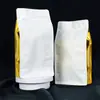 Saco de café octogonal colorido selado lateralmente com válvula de ar, saco de embalagem de alimentos com zíper auto-portante, disponível para encomenda personalizada e atacado