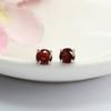 Pendientes Guan Yu Vino Tinto Natural Granate Pendientes de Cristal Aguja de Plata S925 Fábrica Venta al por Mayor Dropshipping S3110301