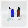 Botella cuadrada de 250 ml con bomba, botella transparente para desinfectante de manos, botella blanca para loción, botella dispensadora de 250 ml para champú y gel de ducha