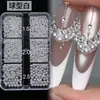Abalorios para Uñas, Semicírculo, Círculo Completo, Diamantes Perla de Alto Brillo, Mini Decoraciones Redondas de Perla Mixtas Versátiles para Uñas