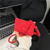 Moda Europea y Americana Elegante Color Puro Gamuza Gamuza Estilo Monedero Estilo Mini Cuello Halter Cuadrado Pequeño Bolso de Mujer