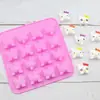 Molde de silicona Dubi 16 cubos de hielo cuadrados con forma de gato DIY chocolate hecho a mano molde para galletas de mantequilla