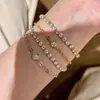 Pulseira Ajustável Redonda de Zircônia Super Brilhante, Luxo Leve, De Alta Qualidade, Pulseira Fashion e Simples, Design de Nicho, Joia de Mão para Mulheres