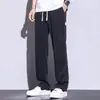 Jeans de Tencel ligeros de verano para hombre, pantalones casuales holgados de pierna ancha recta, pantalones largos de marca moderna de seda helada ultradelgada para hombre