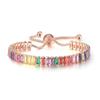 Pulseira Explosiva Transfronteiriça da Amazon Pulseira Europeia e Americana de Zircônia Colorida Pulseira de Tênis de Cristal de Diamante para Mulheres Atacado