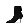 Novedad Moda Casual Primavera/Verano 2026 Zapatos de Mujer Estilo Francés Punta Fina Gamuza Tacón Alto Botas Martin para Mujer Transfronterizo