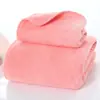 Conjunto de Toalha de Rosto e Toalha de Banho em Tricô de Malha por Trama Cor Sólida Fleece Coral, Macio, Absorvente, Não Solta Fiapos Facilmente, Conjunto de Toalha de Banho em Fleece Coral com Borda