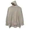 Suéter de Color Sólido de Cuello Alto Estilo Perezoso Transfronterizo Estilo Europeo para Mujer, Otoño e Invierno Sencillo Suave y Acogedor Ropa Interior Top de Capa Base para Mujer