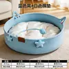 Cama de verano para gato hecha de ratán y cuerda de algodón, semicerrada, segura, adecuada para todas las estaciones, nueva cama para gato integrada que ahorra espacio