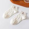 Calcetines tobilleros encantadores bordados de primavera y verano para mujer, delgados, estilo preppy, blanco lechoso, lindos, estilo japonés, calcetines para niña al por mayor