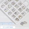 Joyería para Uñas Luz de Luna Azul Joyería de Diamantes Fondo Puntiagudo Multifacetado Corazón Torcido Diamante Accesorios para Uñas Corazón Mariposa Cristal Diamante con Forma Especial