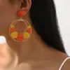 E13542 Brincos de Flor Tecidos em Ráfia Estilo Boêmio, Brincos de Flor Exagerados Dopamina Personalizados Elegantes