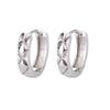 Pendientes SHIAI de plata de ley 925 con hebilla de diamante liso, ideales para combinar con todo, para uso diario, imprescindibles y unisex.