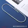 Cadena de Tenis de Oro Blanco Real con Chapado de Diamantes de Doble Fila, Joyería de Moda de Temu Aliexpress, en Stock del Fabricante