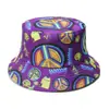 Sombrero de Sol con Protección Solar Nuevo de Primavera y Verano de Amazon Transfronterizo para Mujer con Estampado de Dibujos Animados del Símbolo de la Paz Sombrero de Pescador para Hombre y Mujer