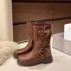 Botas Martin de Plataforma para Mujer Marrones Otoño/Invierno Estilo Occidental Británico Botas de Mezclilla 2026 Botines Cortos para Mujer Melade Nuevo Estilo