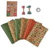 Amazon Navidad Papel Kraft Retro Papel de Regalo Papá Noel Árbol de Navidad Papel de Dibujos Animados