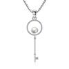 Agitar el sonido mano rápida micro plata plateada colgante de llave dama Perla Moda Europea y Americana cadena de suéter colgante venta al por mayor