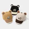 Gorra Personalizada de Invierno Gorra de Béisbol para Niños Etiqueta Estilo K Oso Dibujo Animado Gorra con Visera Para Niños de 2 a 5 Años Gorra a Prueba de Frío para Bebé