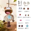 Boneca de Casca de Fruta Natural Pacote de Material DIY Artesanal Descompressão Produto Semi-acabado Sementes de Plantas Chaveiro com Manivela Sino Pingente