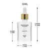 Frasco Personalizado de Fabricante 30ml Quadrado Plano para Óleo Essencial Alumínio Anodizado Conta-gotas com Cabeça de Cola Frasco de Vidro Transparente Frasco de Essência