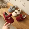 Zapatos para Niñas, Zapatos Peludos, Estilo Princesa, Zapatos de Algodón Forrados de Felpa, Lazo, Zapatos de Invierno para Niños 2025, Zapatos Dobles de Algodón para Bebé Niña