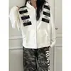 Sudadera con capucha estampada con parche de letra estilo americano para hombre y mujer, silueta de alta gama, chaqueta cárdigan de hombro recto