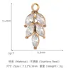 Acero Inoxidable Chapado en Oro de 18K Incrustado con Circonita Corazón de Amor Espiga de Trigo Trébol de Cuatro Hojas Colgante Pequeño DIY Exquisitos Accesorios de Joyería