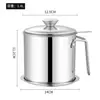 Olla de Aceite Acero Inoxidable 304 con Malla Filtrante Botella de Aceite Doméstica con Tapa Filtro de Almacenamiento de Aceite de Cocina Tanque de Almacenamiento de Aceite con Residuos de Manteca Fabricante