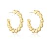 Aogu Producto Popular Transfronterizo Aretes Geométricos Lisos de Oro Real Chapado en Cobre Aguja de Plata 925 Ins Nicho Aretes Personalizados para Mujeres