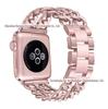 Adequado para Apple Watch pulseira de aço inoxidável banda jeans iWatch dupla corrente denim band pulseira de relógio de metal