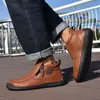 2025 explosiones transfronterizas hechas a mano 48 zapatos de talla grande para hombre zapatos casuales para exteriores botas de cuero para hombre ayudan a la moda botas martin para hombre