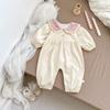 Roupas de Bebê Super Fofas Estilo Primavera e Outono Celebridade da Internet Macacão Fofo com Orelha de Coelho para Meninas Macacão de Bebê Roupa para Engatinhar
