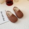 Sandalias de Niña Transfronterizas 2025 Verano Nuevo Tejido de Punta de Suela Blanda Sandalias de Estilo Coreano Zapatos de Playa para Niña
