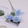 Flores Artificiales con 3 Cabezas, Rosas de Diamante, Flores de Seda para Decoración del Hogar, Arreglos para Mesa de Café de Sala, Decoraciones para Mesa de Comedor, Fondo de Flores Falsas para Bodas
