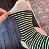Calcetines Rayados Rosas para Mujer, de Longitud Media hasta la Pantorrilla, Algodón Delgado, Calcetines Largos Sin Costuras, Estilo Coreano, Estilo Universitario, Calcetines Flojos para Primavera y Otoño