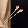 Nova Presilha de Cabelo Chinesa com Pedra de Cristal Rosa para Mulheres, Estilo Antigo, Exquisite, Presilha Tendência Nacional, Simples Moderna, Sensação de Alto Padrão, Presilha para Coque