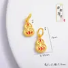 Accesorios de Colgante de Calabaza Esmaltada Color Arena Dorada Joyería de Cuentas Hecha a Mano DIY Accesorios para Pulsera Tejida y Collar Estilo Chino