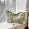 2026 Verão Nova Retrô Grande Capacidade Fashionável Cor Sólida Simples Versátil Estilosa Casual Bolsa de Ombro Tote