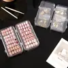 Salão de Unhas Unhas Usáveis Caixa de Armazenamento Dobrável Transparente Pontas de Unha Caixa Quadrada Pequena Especial Selada à Prova de Poeira Caixa de Armazenamento para Nail Art