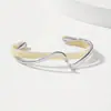 Pulseira Aberta Europeia e Americana Transfronteiriça de Zircônia Cravejada de Diamantes Pulseira Elegante de Alto Nível de Luxo Leve Nicho Versátil Joias da Moda para Mulheres