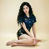 Lingerie Sexy, Policial Sexy, Uniforme Sedutor com Recortes Quentes, Roupa Apaixonante para Role-Playing Noturno