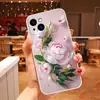 Aplicável à capa de celular Apple 18pro 17PROMA pétalas brancas capa protetora de TPU IP16PRO flor de cerejeira peônia