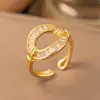 Anillo de Zirconia Micropavimentada Nuevo Transfronterizo Celebridad de Internet para Mujer, Anillo de Dedo Índice de Lujo Ligero de Moda de Gama Alta para Mujer con Apertura Ajustable