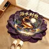 Alfombrilla de baño con forma de carpa de loto, alfombrilla de tierra de diatomeas, absorbente de agua, secado rápido, resistente al desgaste, fácil de cuidar, alfombrilla para pies de baño