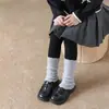 Zapatos y calcetines para niñas, calcetines con volantes y patrón de rombos de encaje para otoño e invierno, estilo coreano, adecuados para combinar con leggings, calentadores de piernas hasta la pantorrilla