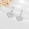 Pendientes de Moda Transfronterizos con Zirconia en Forma de Corazón Pendientes Versátiles de Alta Gama Corazón de Melocotón Cobre Chapado en Oro 14K Hebilla de Oreja Pendientes para Mujer
