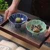 Plato de frutas de estilo japonés, bandeja de té, plato de cerámica de patas altas, estilo pastoral, para casa, tienda, restaurante, plato para mojar postres de frutas
